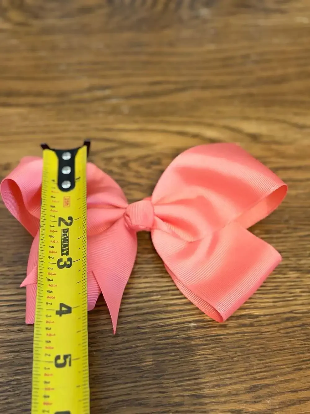 Coral Pink Grosgrain Ribbon Hair Bow with Alligator Clip